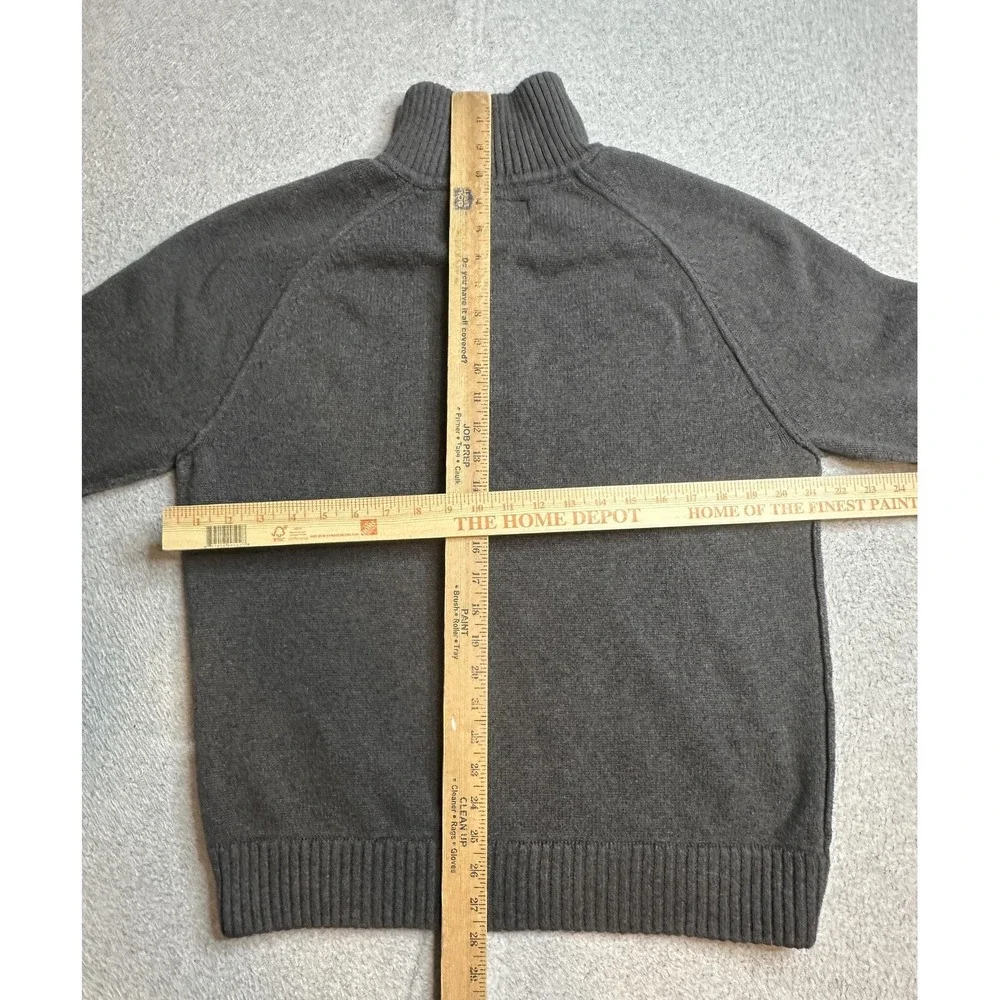 Aeropostale Sweater Mens L Quarter Zip Gray Cotton Mock Neck Raglan Sleeve